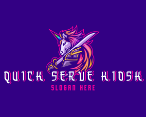 Samurai Rainbow Unicorn logo design