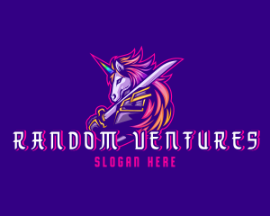 Samurai Rainbow Unicorn logo design