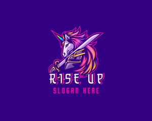 Samurai Rainbow Unicorn logo design