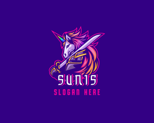 Samurai Rainbow Unicorn logo design