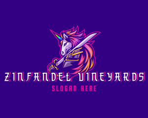 Samurai Rainbow Unicorn logo design