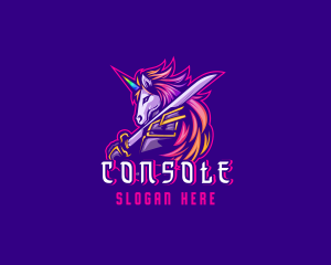 Samurai Rainbow Unicorn logo design