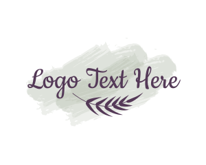 Hobbyist - Leaf Watercolor Wordmark logo design