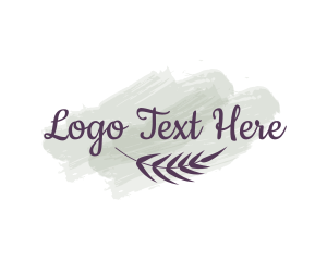 Vegan - Leaf Watercolor Wordmark logo design