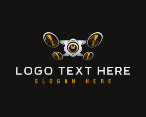 Drone - Flying Drone Surveillance logo design