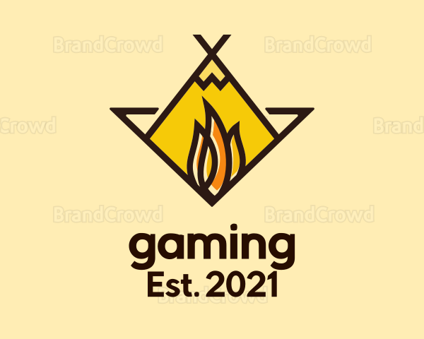 Fire Camping Adventure Logo