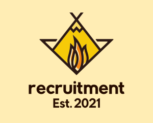 Recreation - Fire Camping Adventure logo design