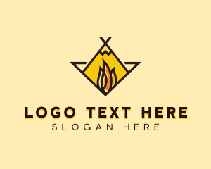 Outdoor - Fire Camping Adventure logo design