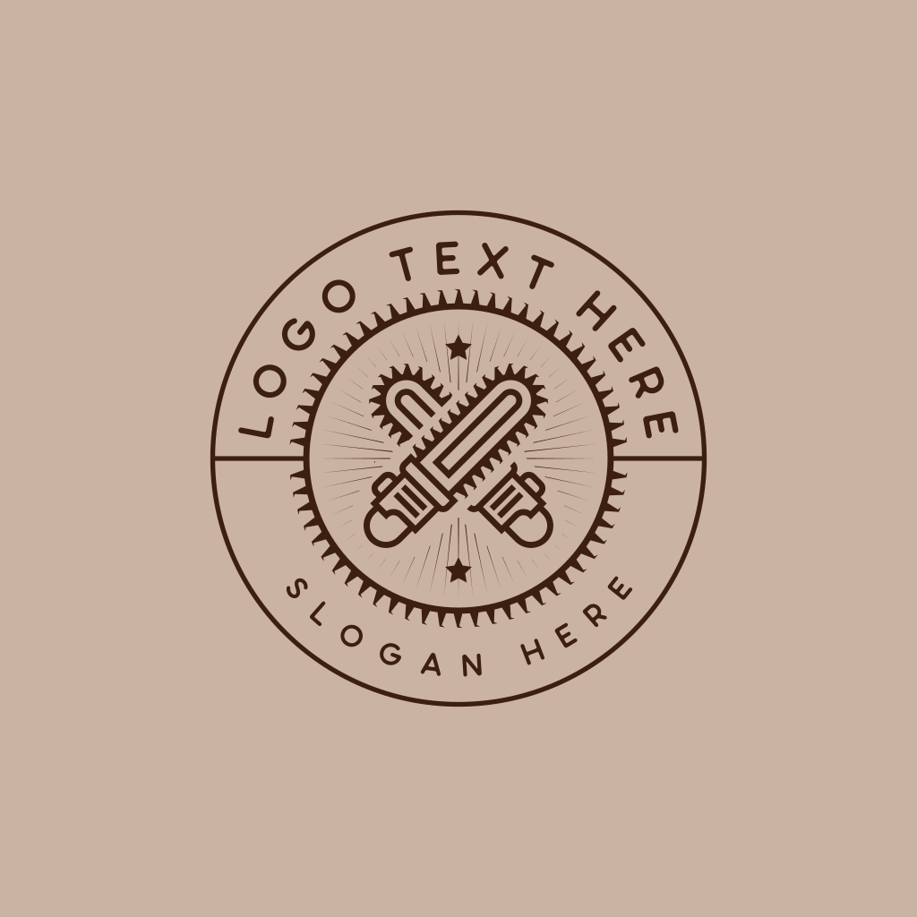 Logging Chainsaw Badge Logo | BrandCrowd Logo Maker