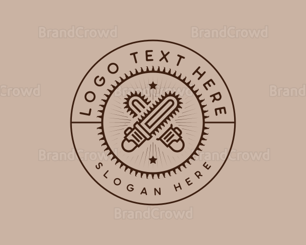 Logging Chainsaw Forestry Logo