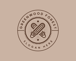 Logging Chainsaw Forestry logo design