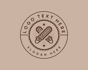 Woodcutter - Logging Chainsaw Forestry logo design