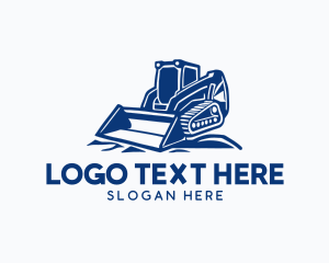 Heavy Machinery - Bulldozer Quarry Machinery logo design