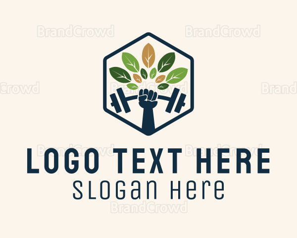 Organic Bodybuilding Fitness Logo