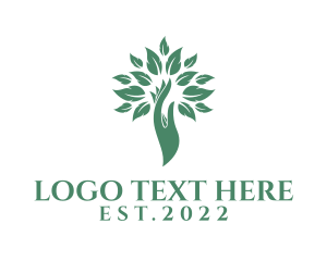 Meditation - Gardening Hand Plant logo design