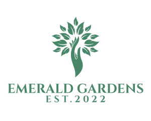 Gardening Hand Plant  logo design