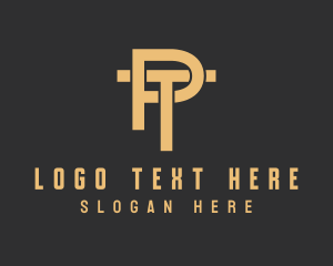 Gold - Professional Industrial Construction Letter PT logo design