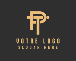 Professional Industrial Construction Letter PT Logo