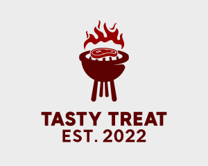 Yummy - Red Steak Barbecue logo design