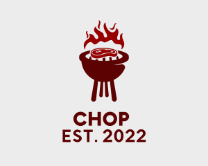 Lunch - Red Steak Barbecue logo design