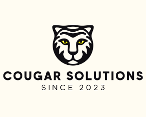 Cougar - Happy Tiger Head logo design