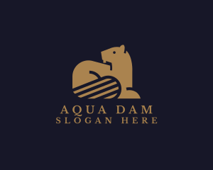 Dam - Beaver Wildlife Animal logo design