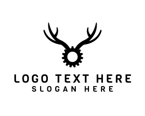 Moose - Cog Gear Antlers logo design