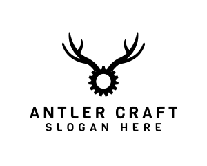 Cog Gear Antlers logo design