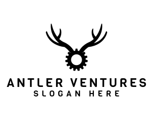 Cog Gear Antlers logo design