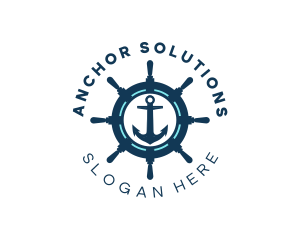 Anchor Wheel Navy logo design