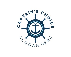 Captain - Anchor Wheel Navy logo design