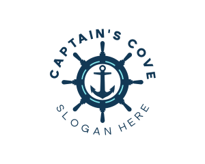 Captain - Anchor Wheel Navy logo design