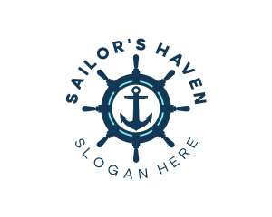 Anchor Wheel Navy logo design