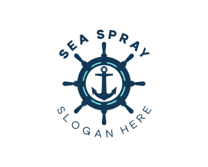 Anchor Wheel Navy logo design