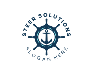 Steer - Anchor Wheel Navy logo design