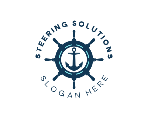 Anchor Wheel Navy logo design