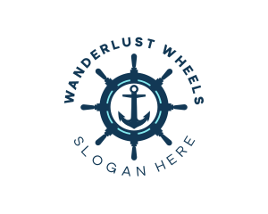 Anchor Wheel Navy logo design