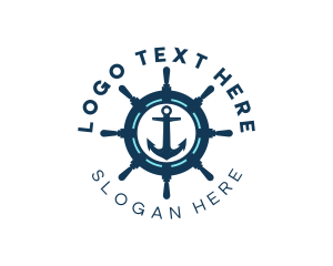 Steer - Anchor Wheel Navy logo design