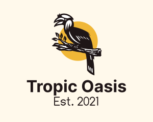 Tropic - Hornbill Bird Branch logo design