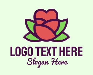 Heart - Heart Rose Flower Bud logo design