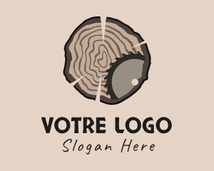 Timber Wood Log Saw Logo