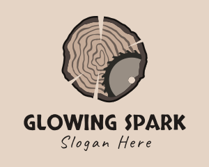 Timber Wood Log Saw logo design