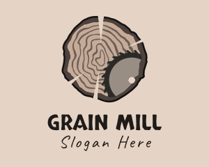 Mill - Timber Wood Log Saw logo design