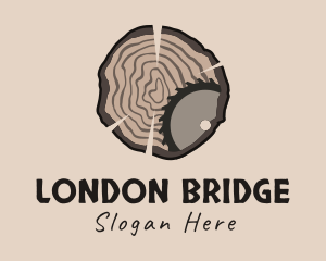 Timber Wood Log Saw logo design