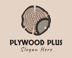 Timber Wood Log Saw logo design