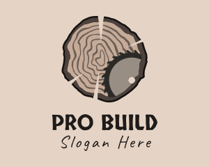 Timber Wood Log Saw logo design