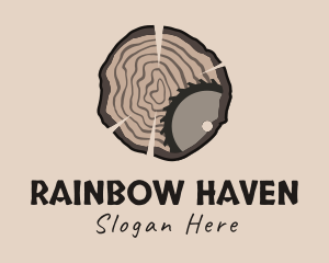 Timber Wood Log Saw logo design