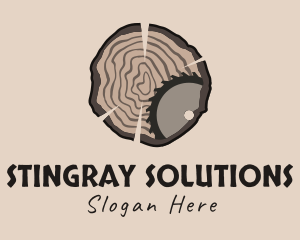 Timber Wood Log Saw logo design