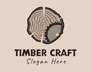 Woodcutting - Timber Wood Log Saw logo design