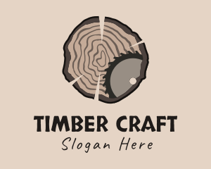 Timber Wood Log Saw logo design